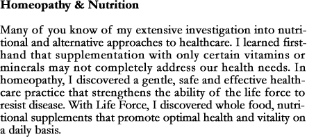 Homeopathy & Nutrition